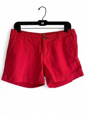 North Face Women's Linen Blend Red Shorts Size 6
